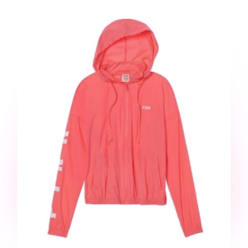 Victoria's Secret Pink Anorak / Windbreaker PINK & WHITE NWOT Sz.S MSRP: $98.00 - Picture 1 of 12